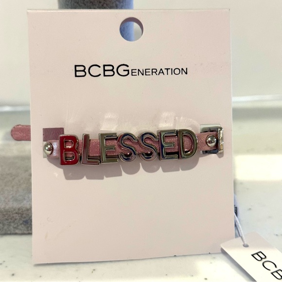 NWT Set of 2 BCBGeneration Bracelets- “Fearless” and “Blessed” silver on leather - Picture 6 of 10